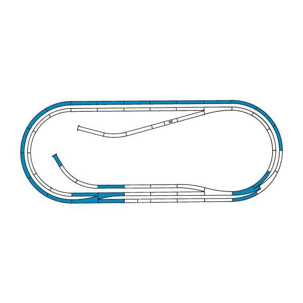 42022 Conjunto de carris set D com balastro borracha Esc H0