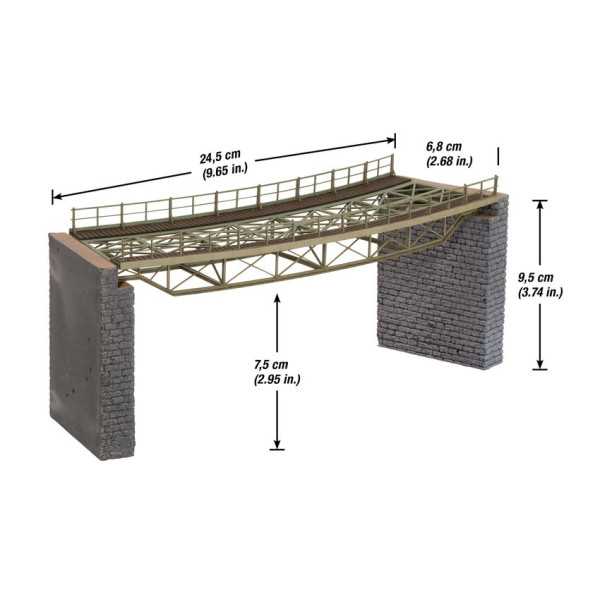 67026 Ponte metálica curva Raio R2 (437 mm) Esc H0