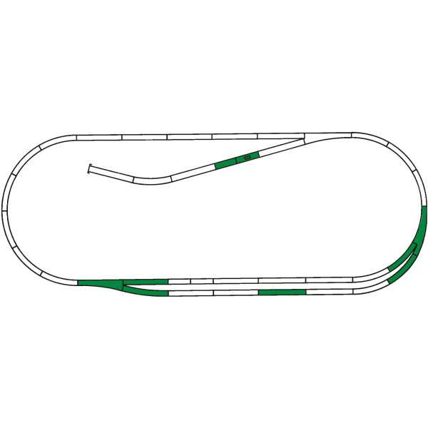 42011- 42021 Conjunto de carris set C com balastro borracha Esc H0