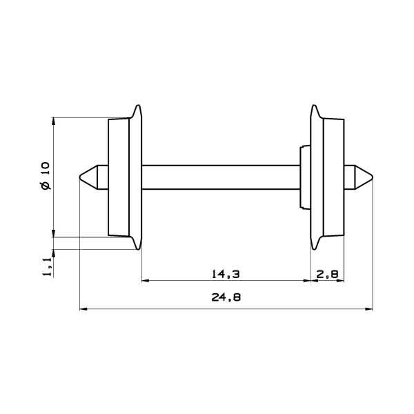 40177 Conjunto de rodas padrão 10 mm DC Esc H0
