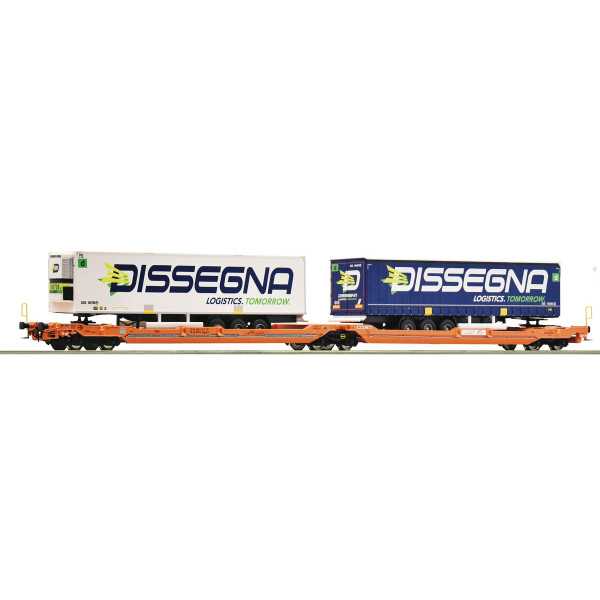 77395 Vagão articulado de duas plataformas T3000e, Wascosa Esc H0