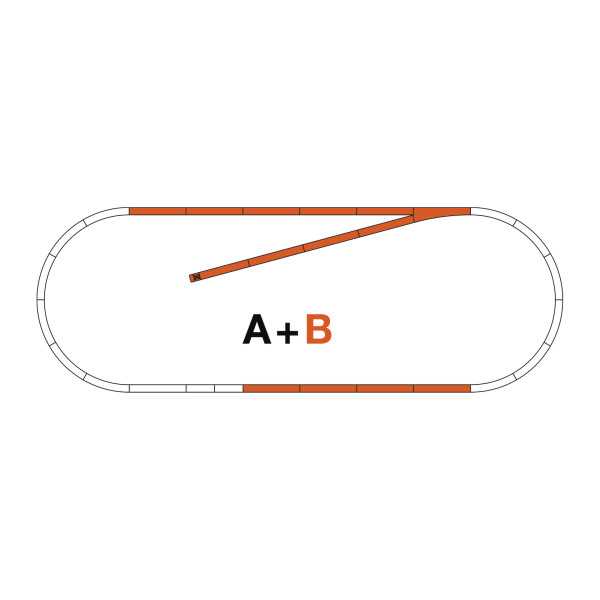 42020 Conjunto de carris set B com balastro borracha Esc H0