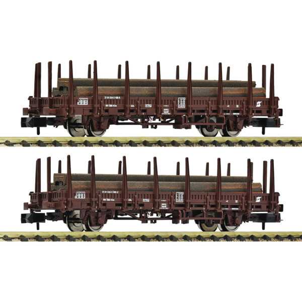 6660143 Conjunto de 2 peças: Vagões de 2 eixos com carga de aço, ÖBB Esc N