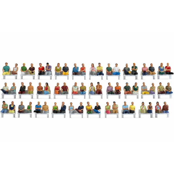 16072 Mega conjunto económico "Figuras várias sentadas" 60 fig. sem pernas sem bancos Esc H0